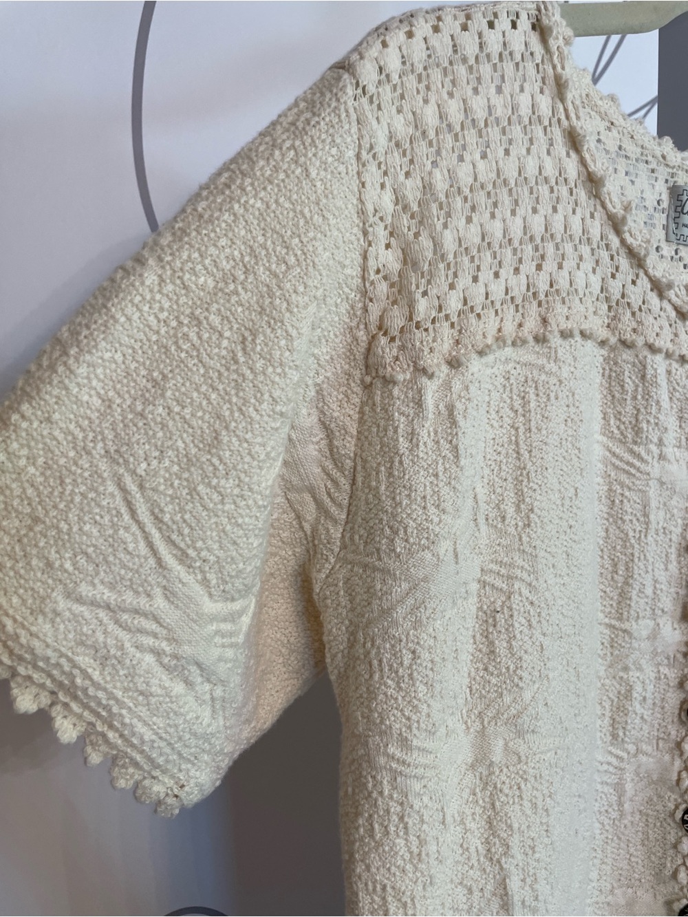 Cotton Salsa- Vintage Hand Loomed Button Front Top size XL - Picture 5 of 6